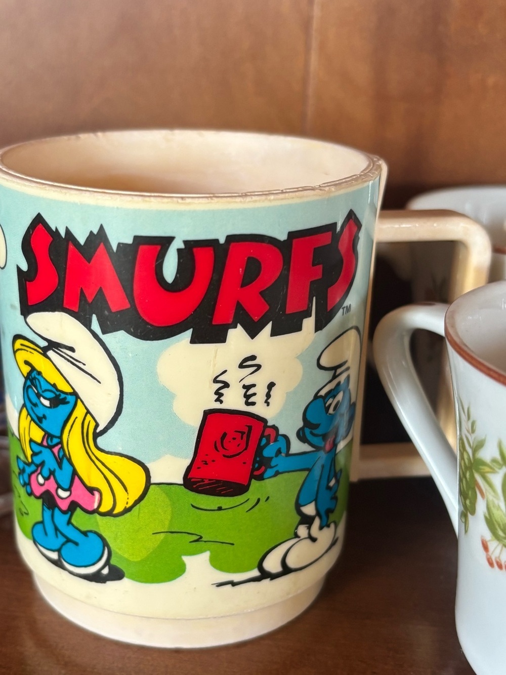 Smurfs Ceramic Mug - Light Blue with Red Logo